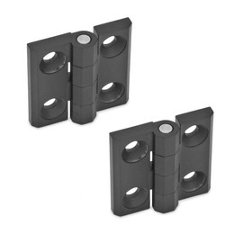 Ganter Standard Elements Hinges (Pair), Black/Matt, Structure Green 237/ZD/40/40 – A – Black
