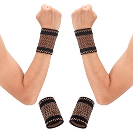Copper Compression Wrist Sleeve Compression Wrist Brace Wrist Supports for Men and Women Tennis, Sport, Fitness