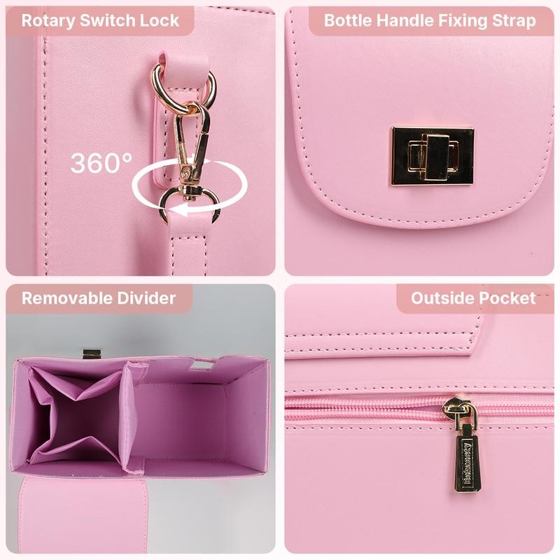 Behaesty Adjustable Waterproof Crossbody Bag for Drink Holder with Wallet