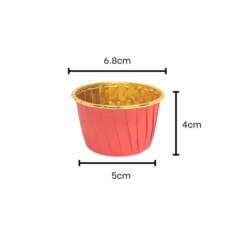 Baking Cup Liners Red – 100pcs for Cupcakes Muffins Desserts