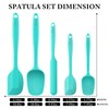 HOTEC 600℉ Heat Resistant BPA-Free Silicone Rubber Spatula Set,Kitchen Cooking