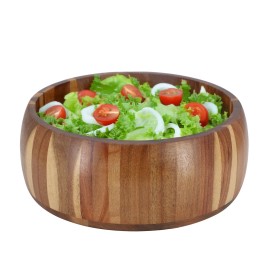 MegaChef 9.75 Inch Acacia Wood Salad Bowl