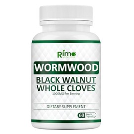 Rimo Nutrition Wormwood Black Walnut Clove Capsules - Cleanse, Detox, Intestinal Guard Formula Supplement for Humans, with Wormwood herb, Black Walnut Extract Combination, 60 Capsules Non-GMO