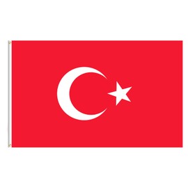 Lixure Turkish Flag 90 x 150 cm Turkey Flag - Polyester, Digital Print, Vibrant Colour, Fade-resistant, Double Stitched, with 2 Brass Eyelets for Garden, Indoor, Outdoor Use