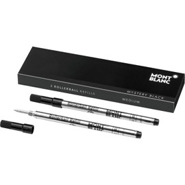 MONTBLANC モンブラン ローラーボール リフィル M(中字) 2本セット ミステリーブラック 黒 正規輸入品 MB105158