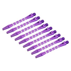 PATIKIL 48mm Dart Shafts, Medium 2BA Thread Aluminum Dart Stems Dart Accessories for Steel Tip - 9 Pack (Purple)