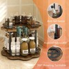 12" Wood Lazy Susan Rotating Spice Rack Spice Turntable Organizer