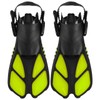2Pcs Swim Fins Open Heel Diving Flippers Green Soft TPR