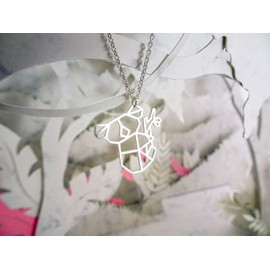La Menagerie Koala Silver Origami Jewelry & Silver Geometric Necklace – 925 Sterling plated Silver Necklace & Koala Necklaces for Women – Koala Necklace for Ladies & Origami Necklace