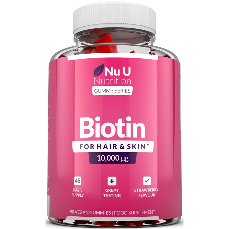 Biotin Hair Gummies 10,000mcg - 90 Vegan Gummies - 45