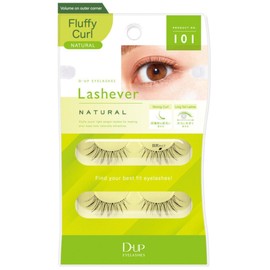 DUP False Eyelashes Lashever Natural Series, Japanese Natural Looking Fake Eyelashes A Day Long Lasting Wear, Reusable Strip, Lightweight & Comfortable, 2 Pairs, Natural 101 Black
