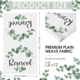 Buryeah Reserve Cloth White Reserved Seating Placeholder Catholic Mass Reserved Signs for Wedding Church Pews Cloth for Church Pew Seats Weddings, Receptions, Parties and Celebrations(12 Pieces)