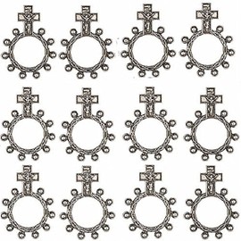 Rosary Rings Silver Metal Package of 12 by Unknown