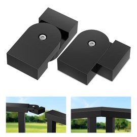 Gyykzz 2 Pack Black Level Pivot Connector with Screws for Stainless Steel Handrail, 180° Adjustable Hand Rail Fitting for Top Railing, High Strength POM Connector Block for Horizontal Handrail System