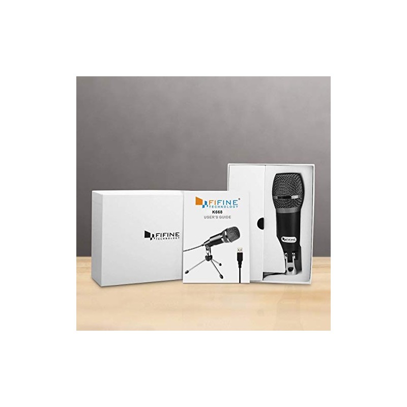 FIFINE micrófono USB, Plug y Play Home Studio micrófono de