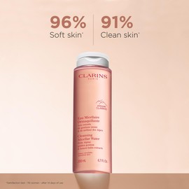Clarins Cleansing Micellar Water | Quickly Removes Make-Up, Pollution and Grime | No Rinse Needed | Preserves Skin's Microbiota | Safe For Use on Eyes, Face and Lips | Dermatologist Tested | Clarins