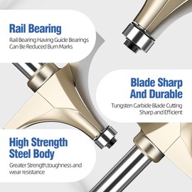 HUHAO 1-3/8" Radius Roundover Router Bit 1/2 Inch Shank,Edge Forming Roundover Bit Bead Rounding Over Edging Bit Carbide Corner Rounding Edge-Forming Bit,for Rounding Trim