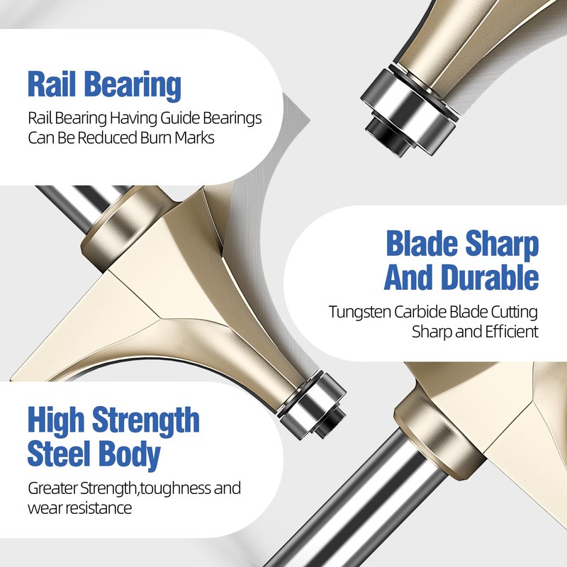 HUHAO 1-3/8" Radius Roundover Router Bit 1/2 Inch Shank,Edge Forming
