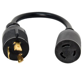 NEMA L6-30P to L6-20R Plug Adapter - 1 Foot, 20A/250V, 12 AWG - Iron Box # IBX-1362-01M