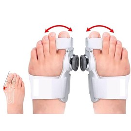 Bellati - 2 piezas (PAR) PREMIUM Corrector de juanetes para mujeres y hombres ortopédico férula con perilla de rota ción flex ible ajustable