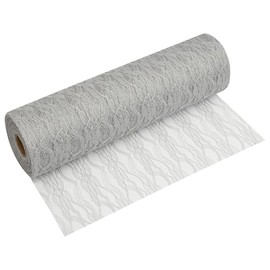MODERNO Table Runner Lace Table Runner in Grey (30 cm x 20 m) High Quality Table Decoration Ribbon for Weddings & Christenings, Festive Table Decoration for Special Occasions