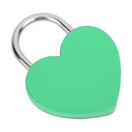 Padlock, Metal Heart Shaped Lock with Key, Metal Lock for Luggage Diary Book Jewelry Box(Green)