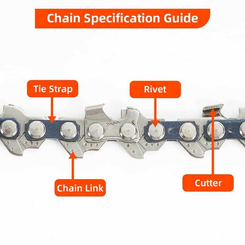 2 Pack 6" Replacement Chains for Supstable Cordless Chainsaw and