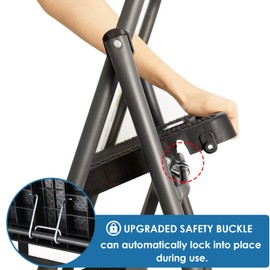 3 Step Ladder, GOLYTON Folding Step Stool with Anti-Slip Wide Pedal & Convenient Handgrip, 500lbs Capacity Steel Ladder for Household and Office, Grey