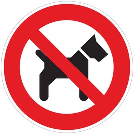 Ambiance Sticker Laminated Laminated Water and UV Resistant Signs for Dogs and Cats Round 10 cm