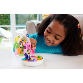 Polly Pocket Flower Garden Bunny Compact Playset with 2 Micro Dolls & 12 Accessories, Including 2 with Color Change