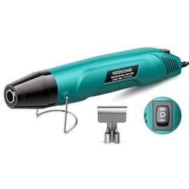 SEEKONE 350W Mini Heat Gun, Dual-Temp Model 500℉ & 842℉（260℃ & 450℃）Fast Heat Hot Air Gun with Overheat Protection and Reflector Nozzle for Heat Shrinking Tubes, Shaping, PVC Tubing（4.9FT）