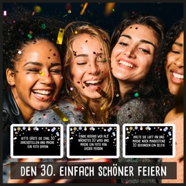 Fotospiel snaPmee 30th Birthday - 50 Photo Tasks as a Party Game for Guests - Gift Idea for Women & Men - Guest Book Supplement