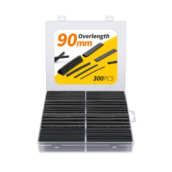 EVENTRONIC Eventronic 90mm Extra Long Heat Shrink Tubing, 300PCS, 2:1