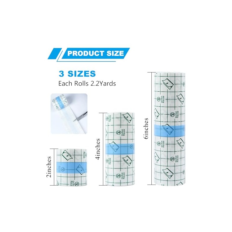 Emalla Waterproof Tattoo Aftercare Bandage - 3 Rolls
