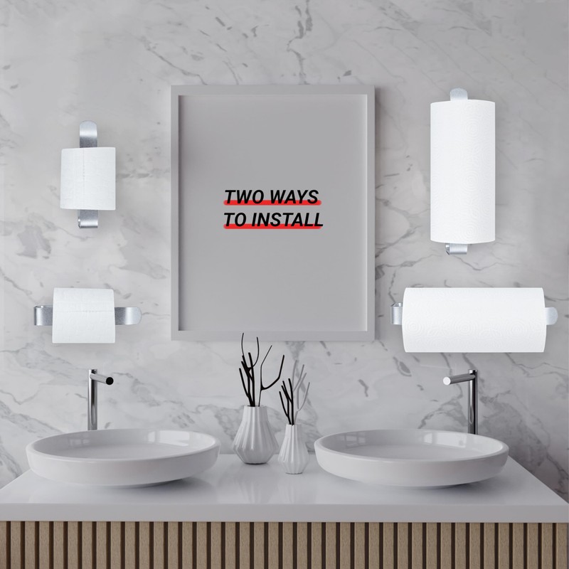 Toilet Roll Holder and Towel Holder Set - Hand Towel