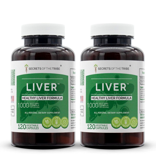 Liver, 120 Capsules (2 pcs.), 1000 mg, Milk Thistle, Chicory, Turmeric, Yellow Dock, Boldo, Oregon Grape. Healthy Liver Formula 2x120 Capsules