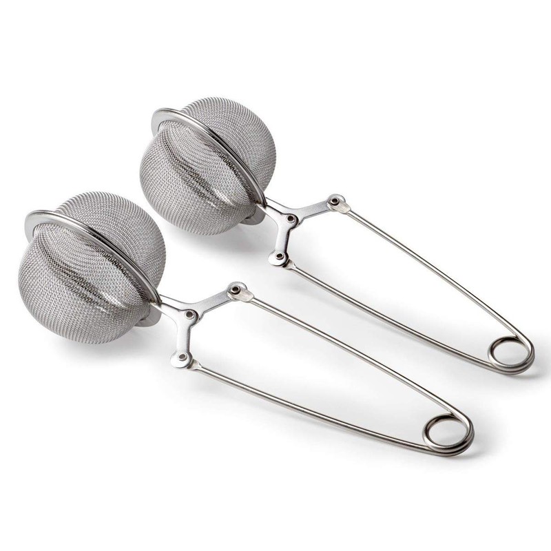 SUNTRADE Handle Stainless Steel Mesh Snap Ball Loose Leaf Tea