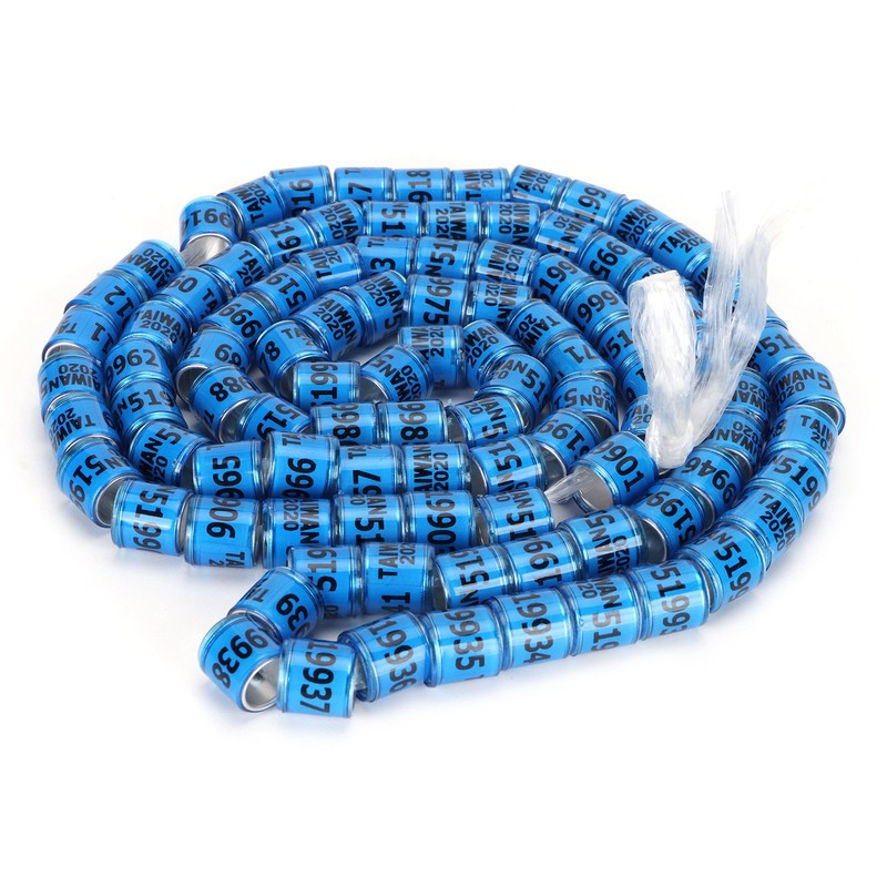 100pcs Pigeons Training Foot Rings Identify Numbered Blue Leg Bands