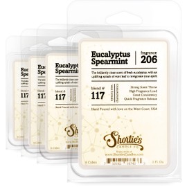 Shortie's Candle Company Eucalyptus Spearmint Wax Melts Bulk Pack - Formula 117-4 Highly Scented Bars - Made with Essential & Natural Oils - Fresh & Clean Air Freshener Cubes Collection
