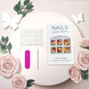 Flower Press on Toenails Short Square Fake Toenails Matte Acrylic