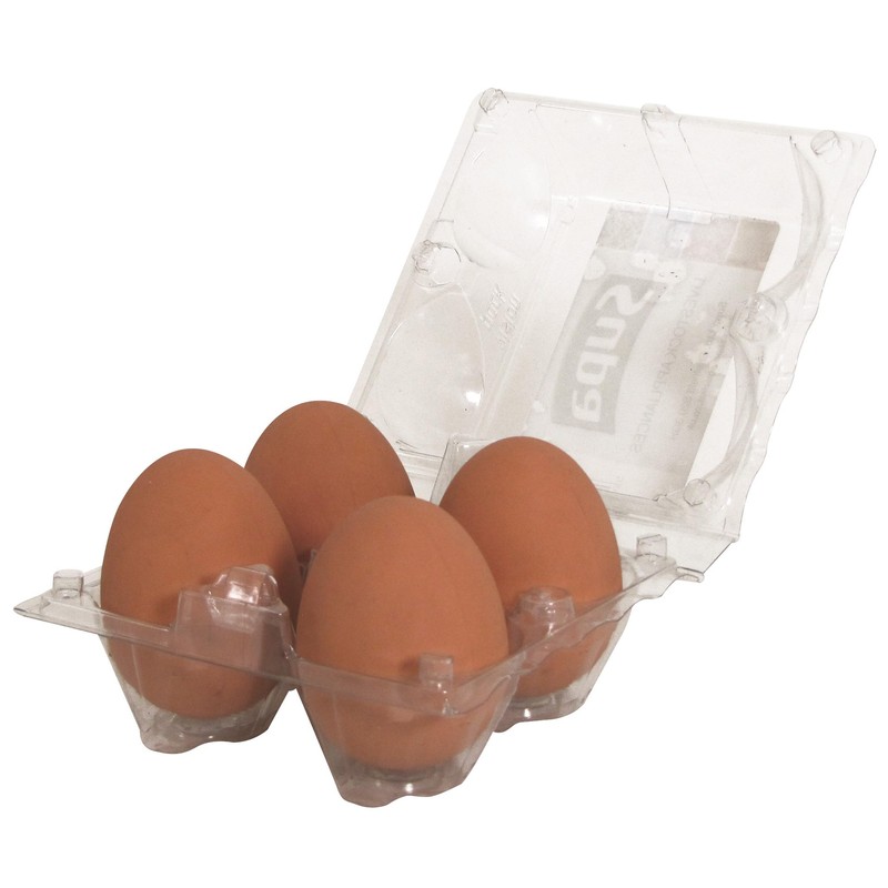 Supa Brown Rubber Poultry Eggs, Pack of 4. Encourage Hens