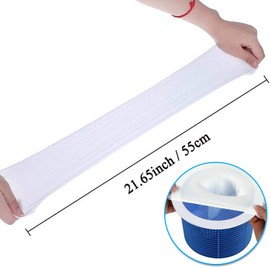 HoJJaSelect 20Pcs Elastic Pool Skimmer Socks Reusable Ultra Fine Swimming Pool Skimmers Filter Soft Touch Pool Skimmer Basket Bag for Filters Baskets