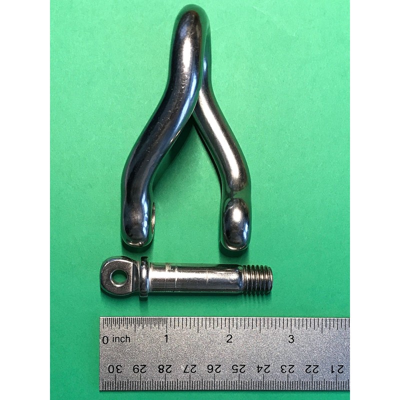 Stainless Steel 316 Twist Shackle 1/2" (12mm) Marine Grade