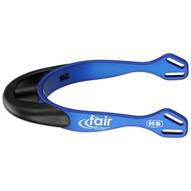 Sprenger fairRider Spurs Made of Blue Aluminium, Lightweight and Anodised with Curved Plastic Neck in Black, Thin and Rounded Plastic Neck