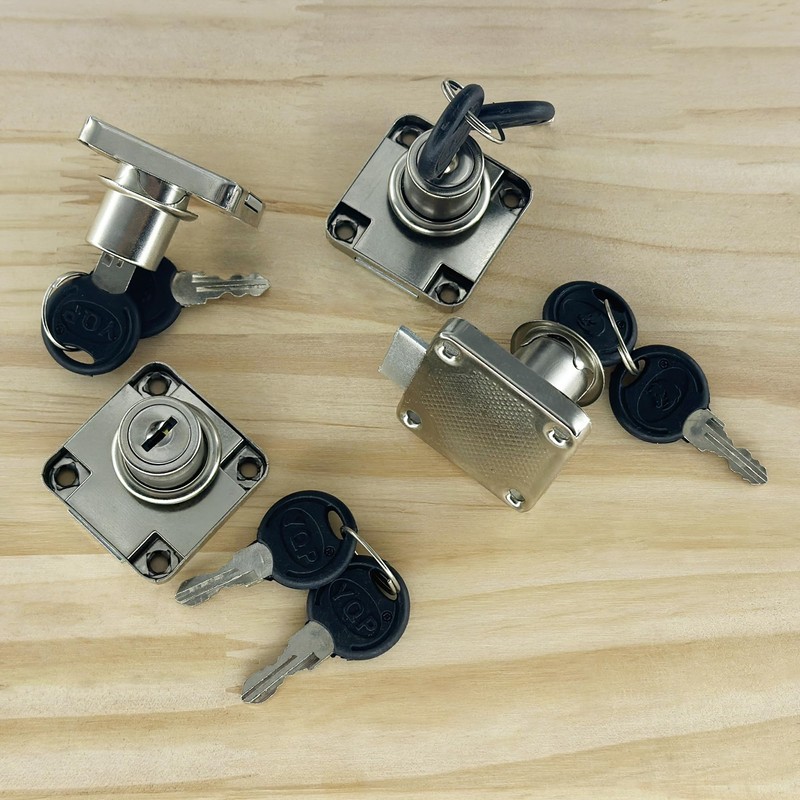 4 PCS Draw Cam Locks with Keys for File Cabinet