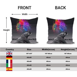 KUNQIAN Elephant Cushion Cover Decorations Gift Elephant Grey Pillow Cover Animal Africa Ornaments Colorful Art Throw Pillow Case Decor Home Livingroom Couch Sofa 18"x18"(45x45cm)