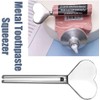 Silver Metal Manual Toothpaste Squeezer Heart Stainless Steel Dispenser Tube