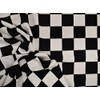 Printed Liverpool Textured Fabric 4 Way Stretch Checkered Black White