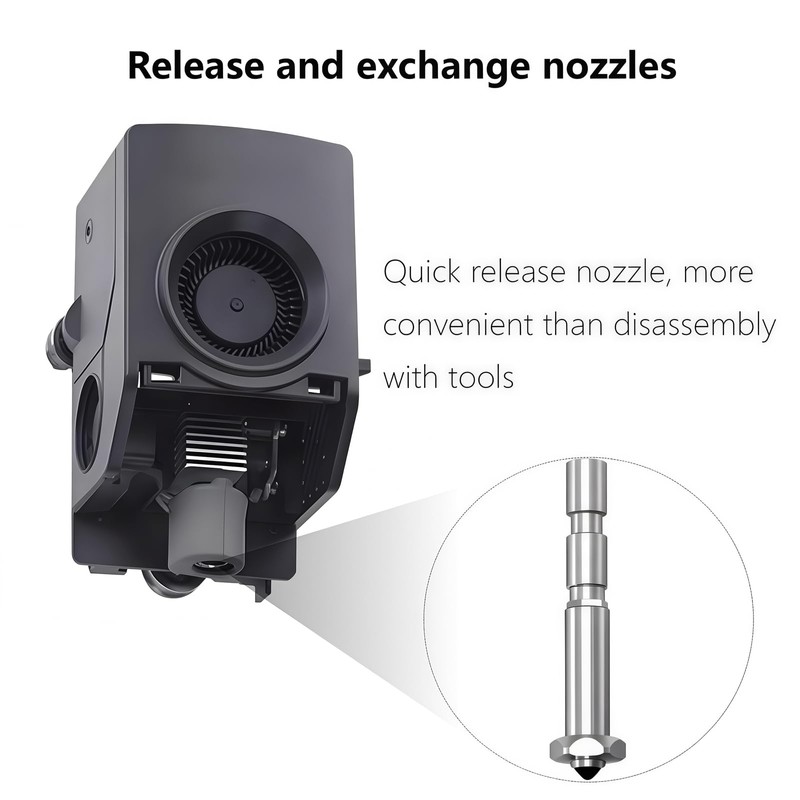 Kobra 3 Max Nozzle 0.4/0.6/0.8MM, Integrated Quick Swap Hardened Steel