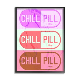 Stupell Industries Various Chill Pill Shapes Framed Wall Art, Design by Daphne Polselli